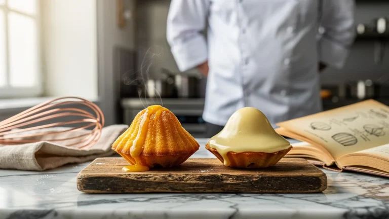 Comparaison hyper-réaliste madeleine beurre fondu versus pommade pour bosse parfaite en pâtisserie décorative