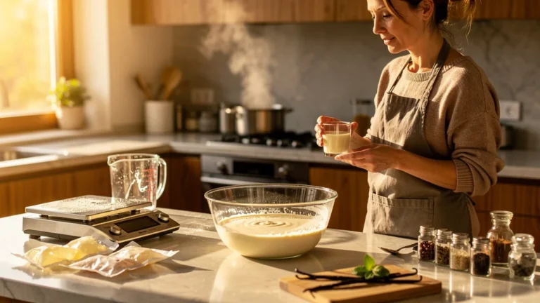 Panna cotta ratée pour huit verres à cause d'une gélatine mal dosée dans une cuisine réaliste